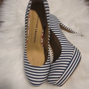 Chinese Laundry Blue and White Striped Women's Heels